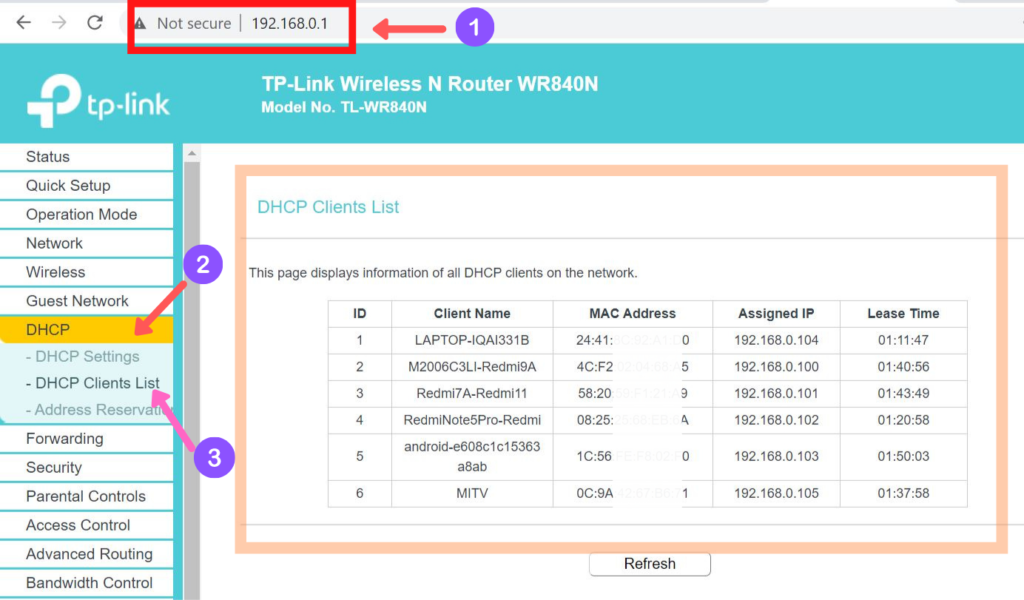 How to see list of devices connected to WiFi TPLink Router