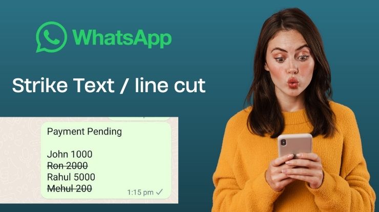 how to make strikethrough text in WhatsApp